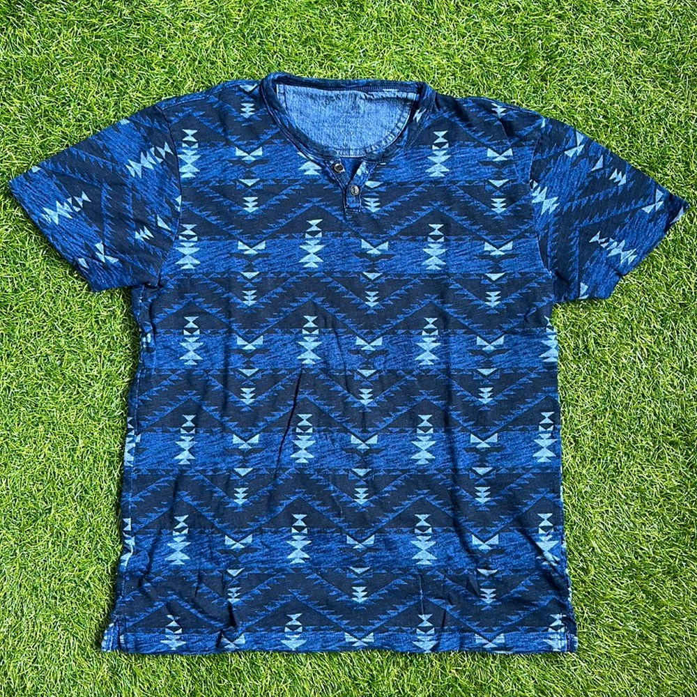 Lucky Brand Geo Print Henley Tee